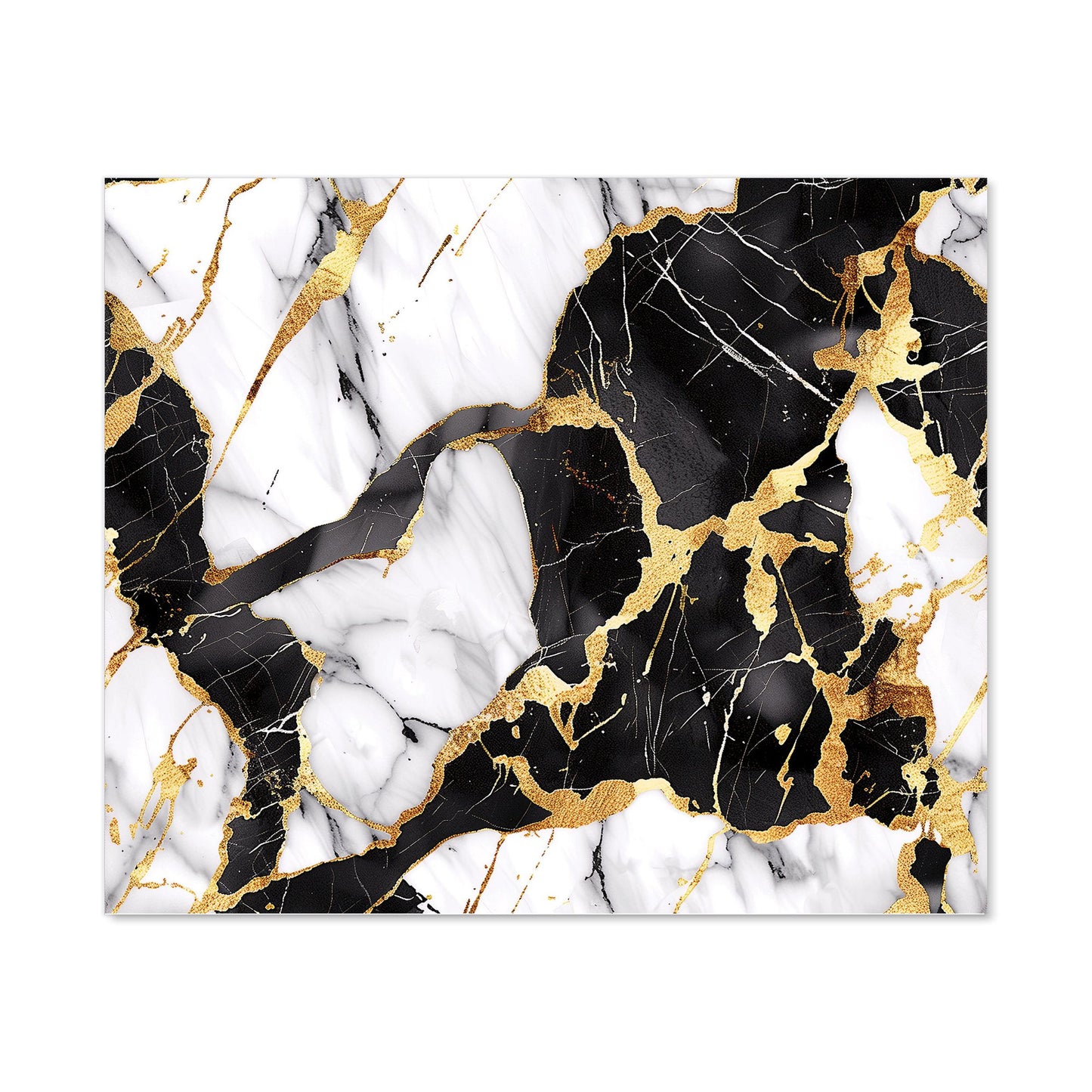 Gold And Black Marble Effect Kitchen Splashback