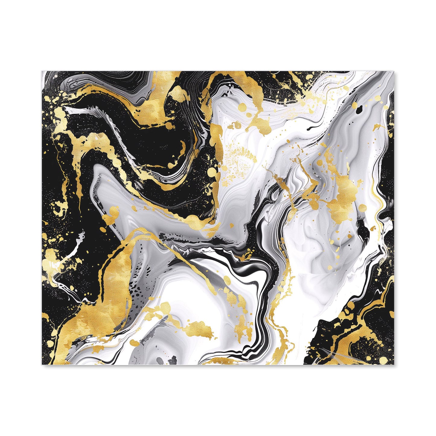 White And Black Marble Effect Kitchen Splashback