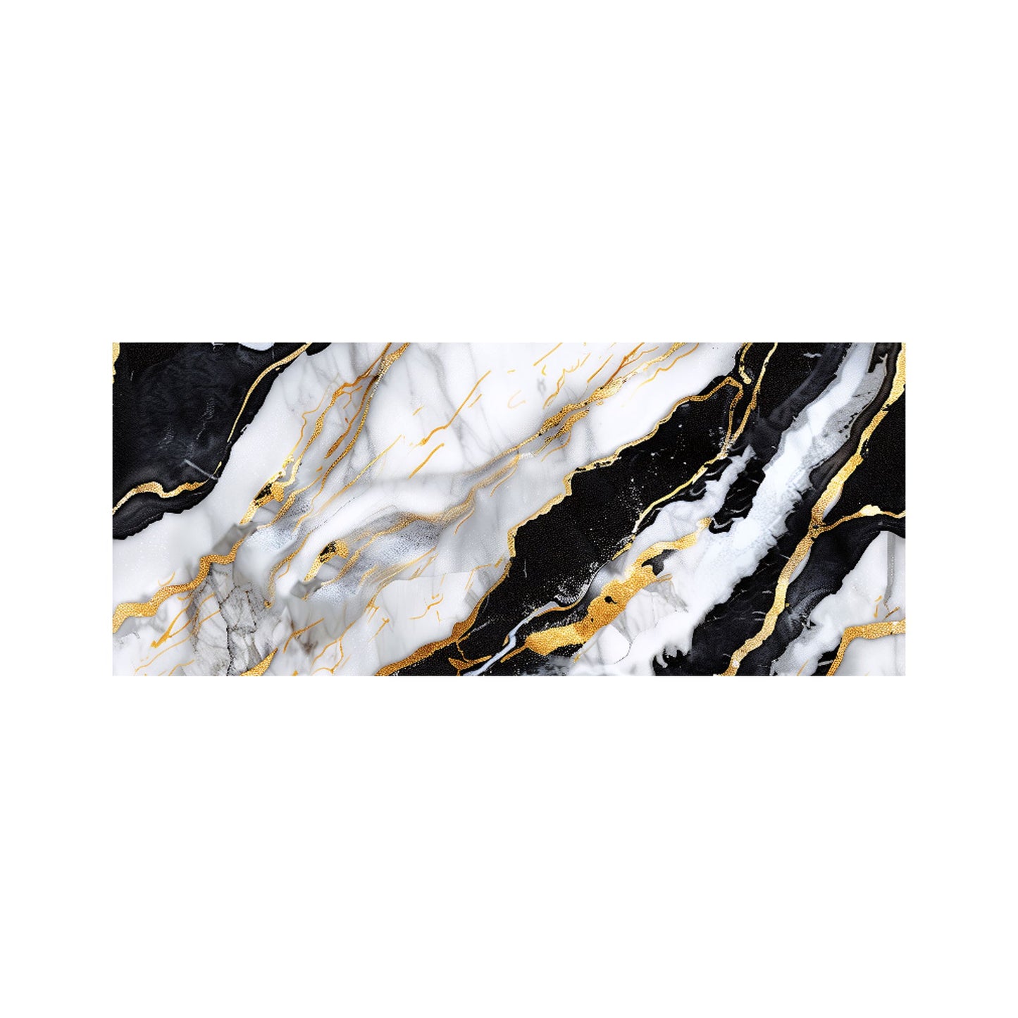 White And Gold Marble Effect Glass Bathroom Splashback