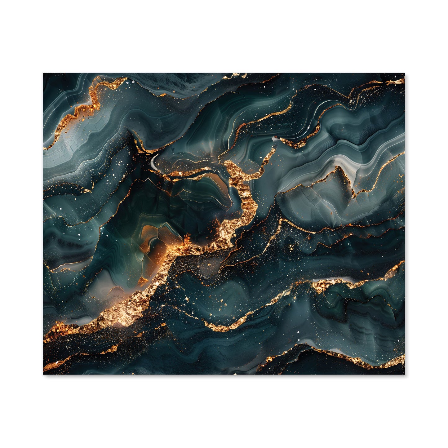 Vibrant Blue Marble Effect Kitchen Splashback