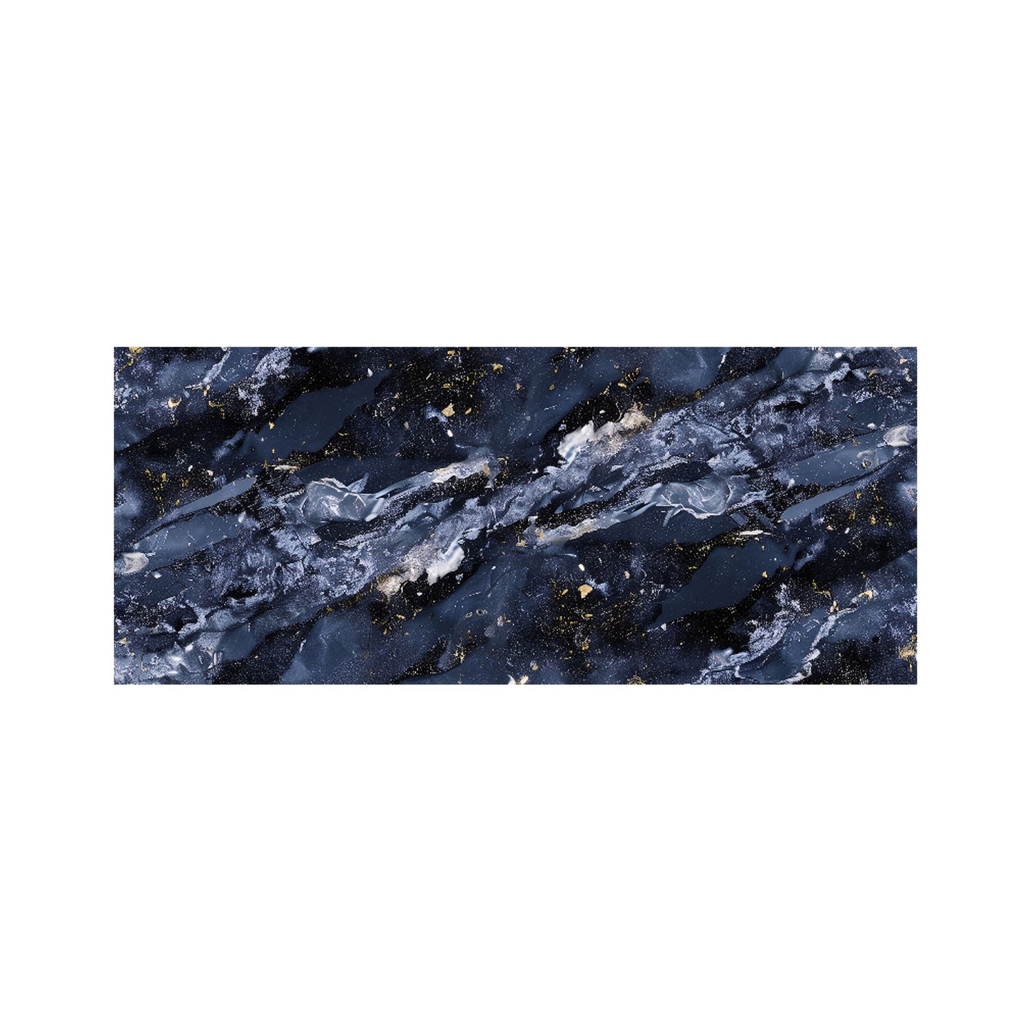 Deep Ocean Blue Quartz Effect Glass Bathroom Splashback