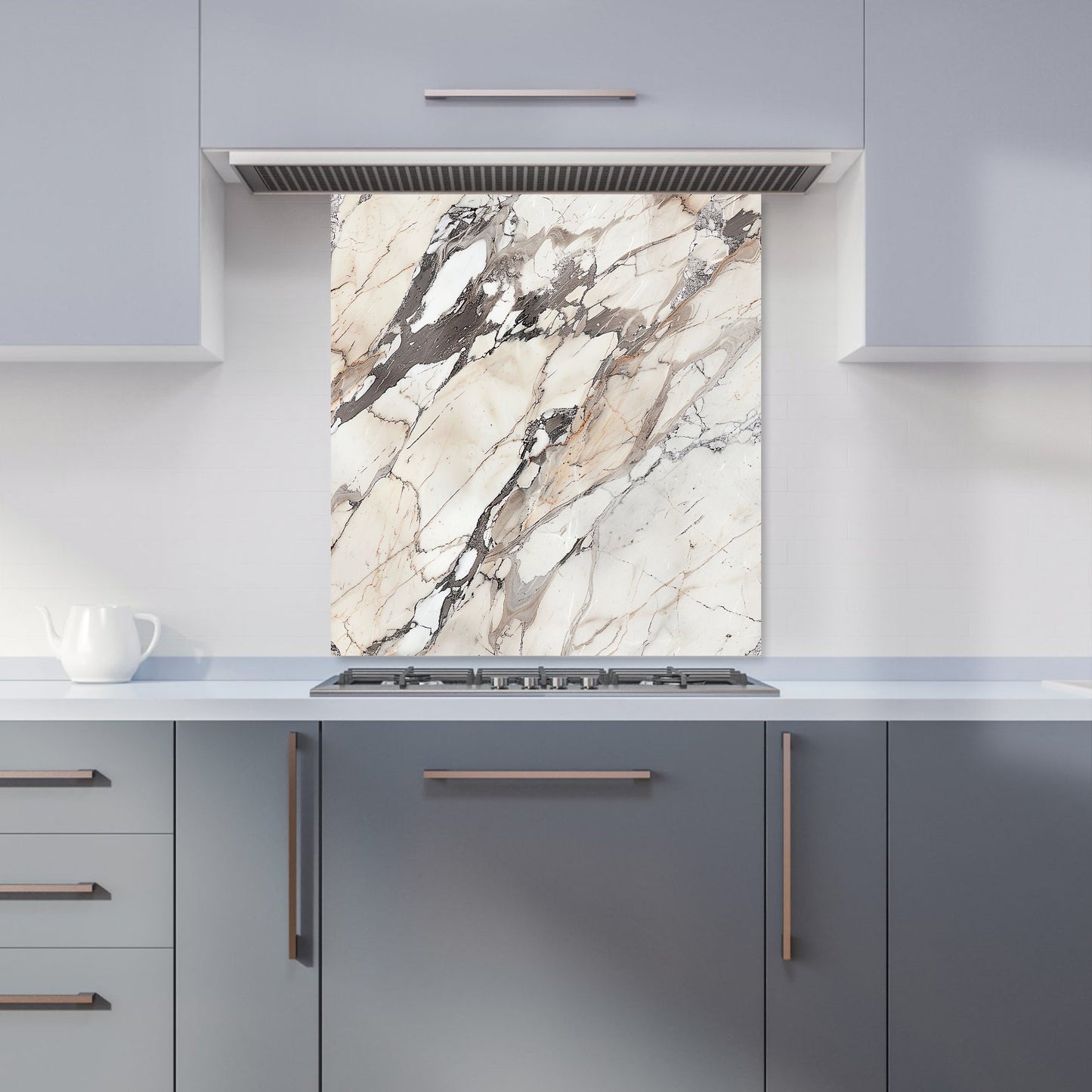 Off White Marble Effect Kitchen Splashback