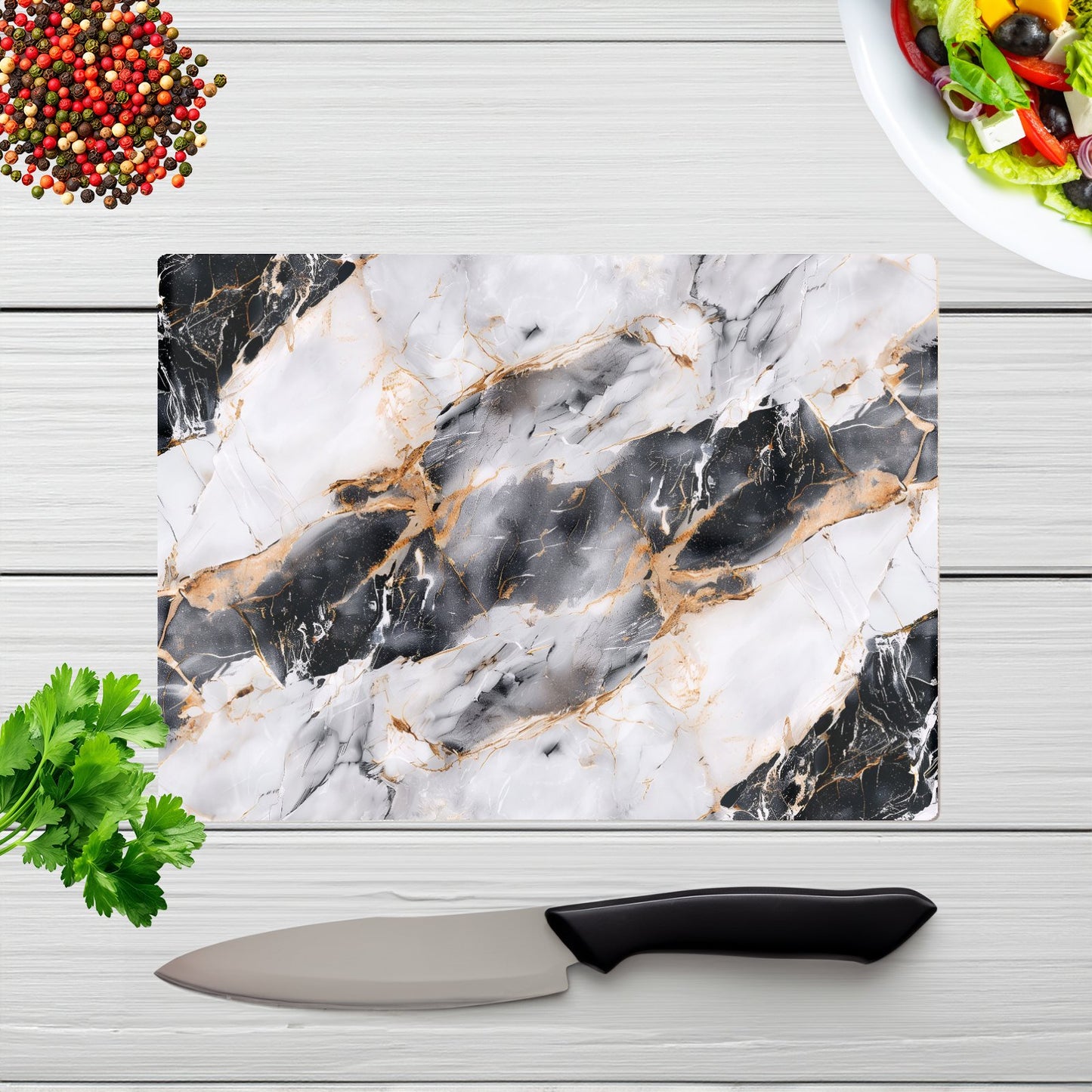 Exquisite White Marble Effect Chopping Board