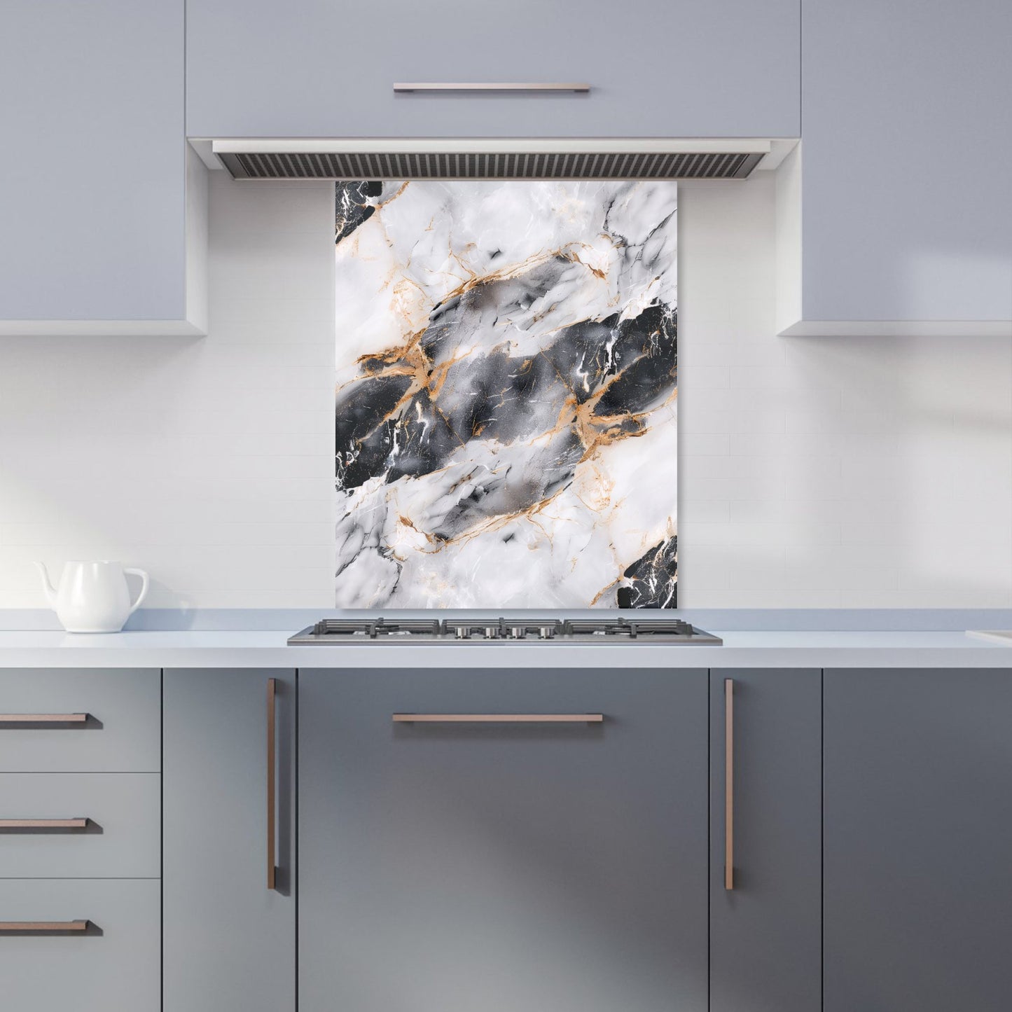 Exquisite White Marble Effect Kitchen Splashback
