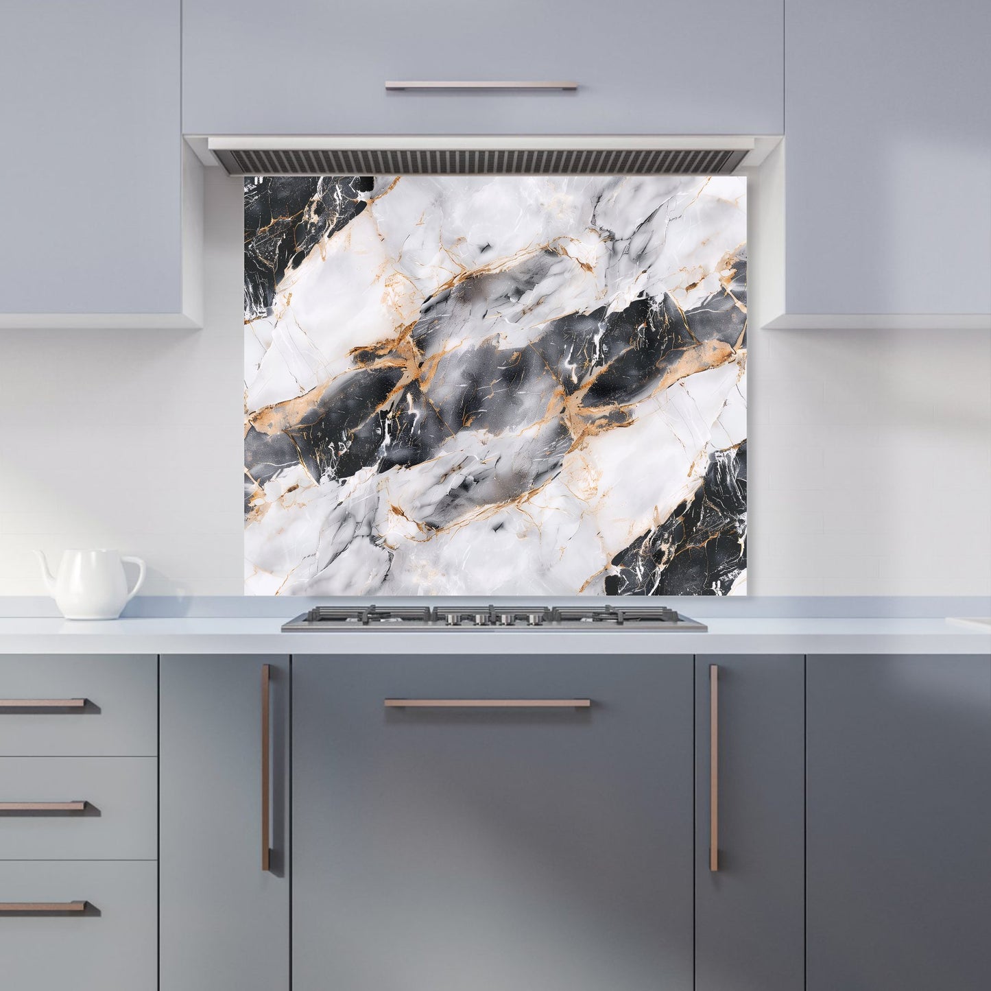 Exquisite White Marble Effect Kitchen Splashback