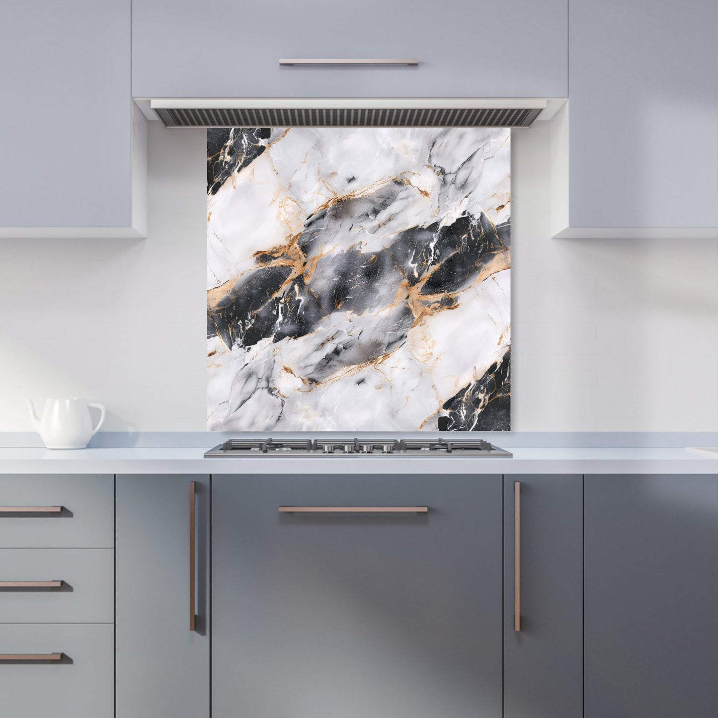 Exquisite White Marble Effect Kitchen Splashback