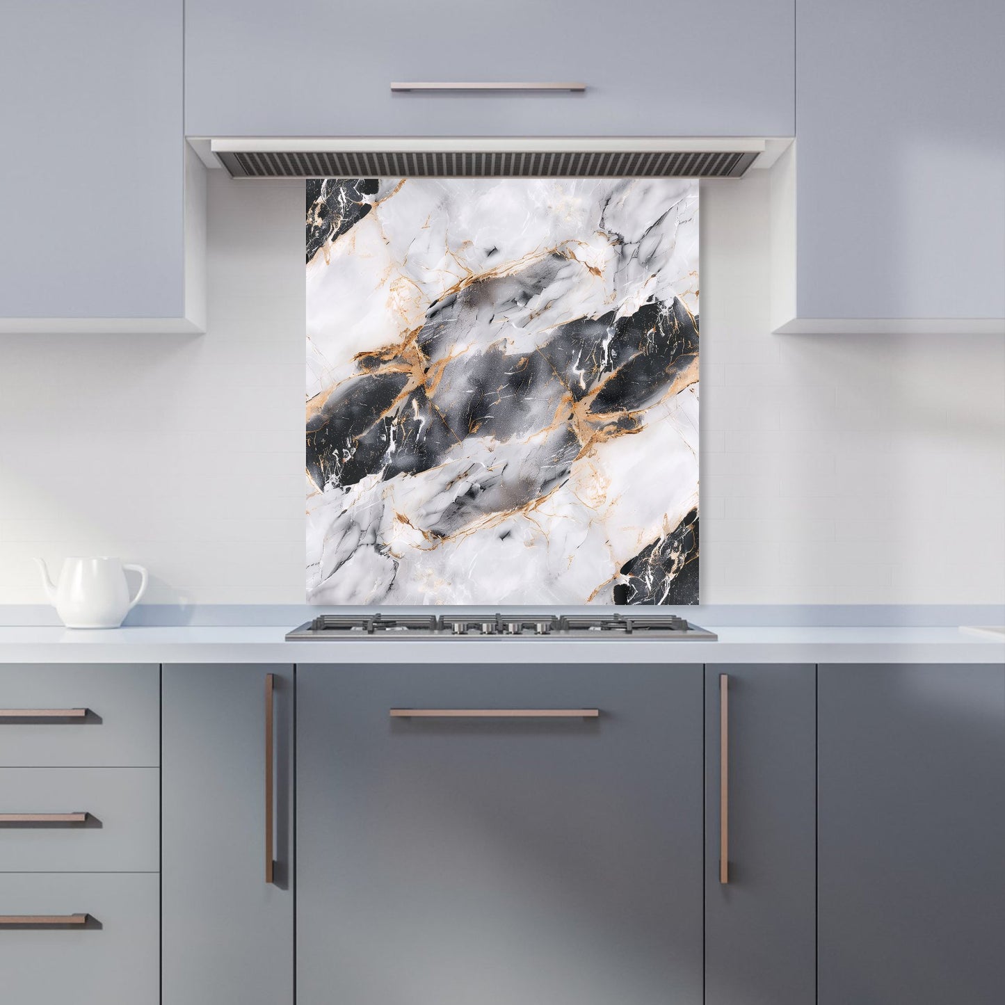 Exquisite White Marble Effect Kitchen Splashback
