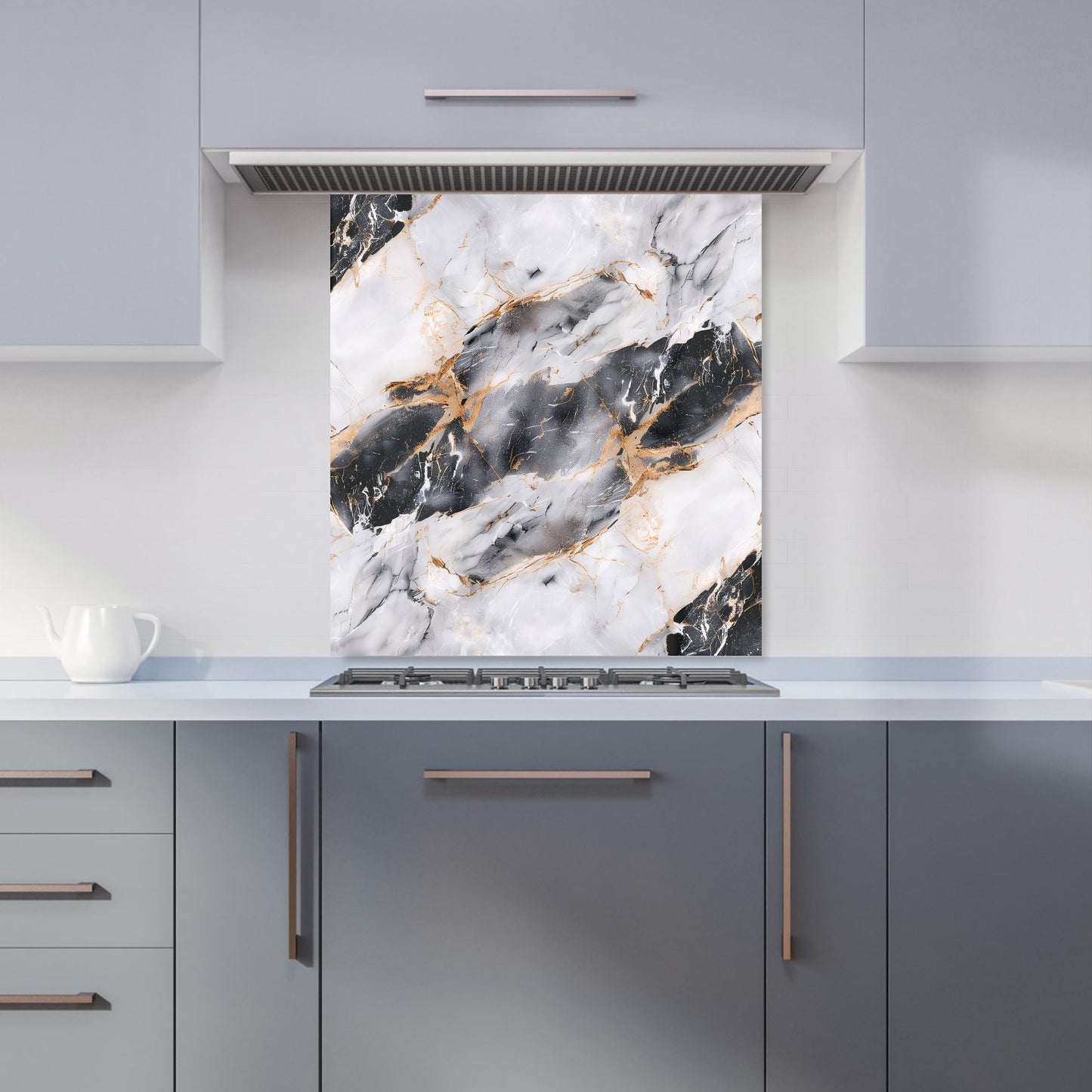Exquisite White Marble Effect Kitchen Splashback
