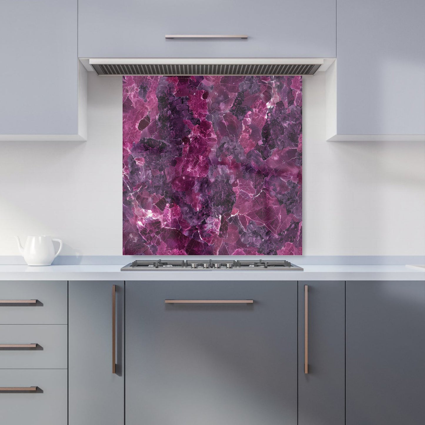 Cherry Quartz Effect Kitchen Splashback