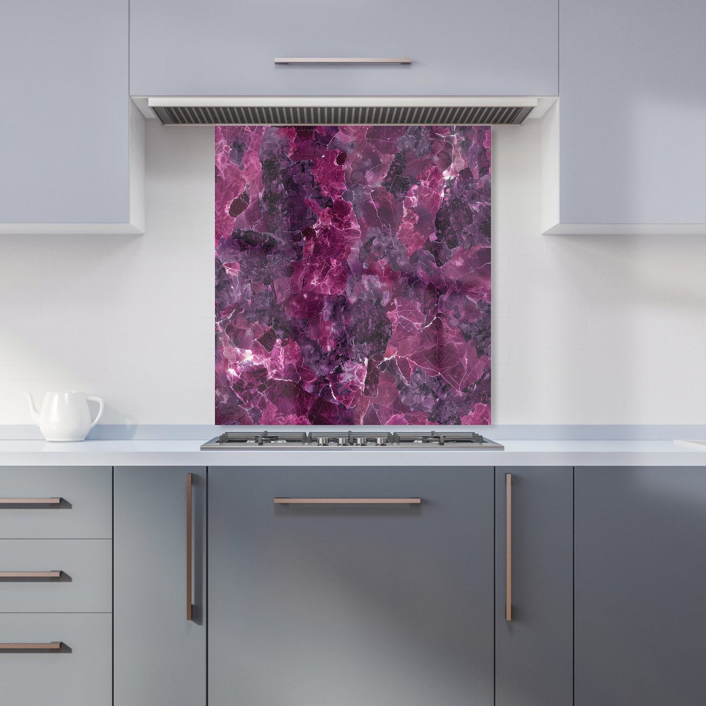 Cherry Quartz Effect Kitchen Splashback