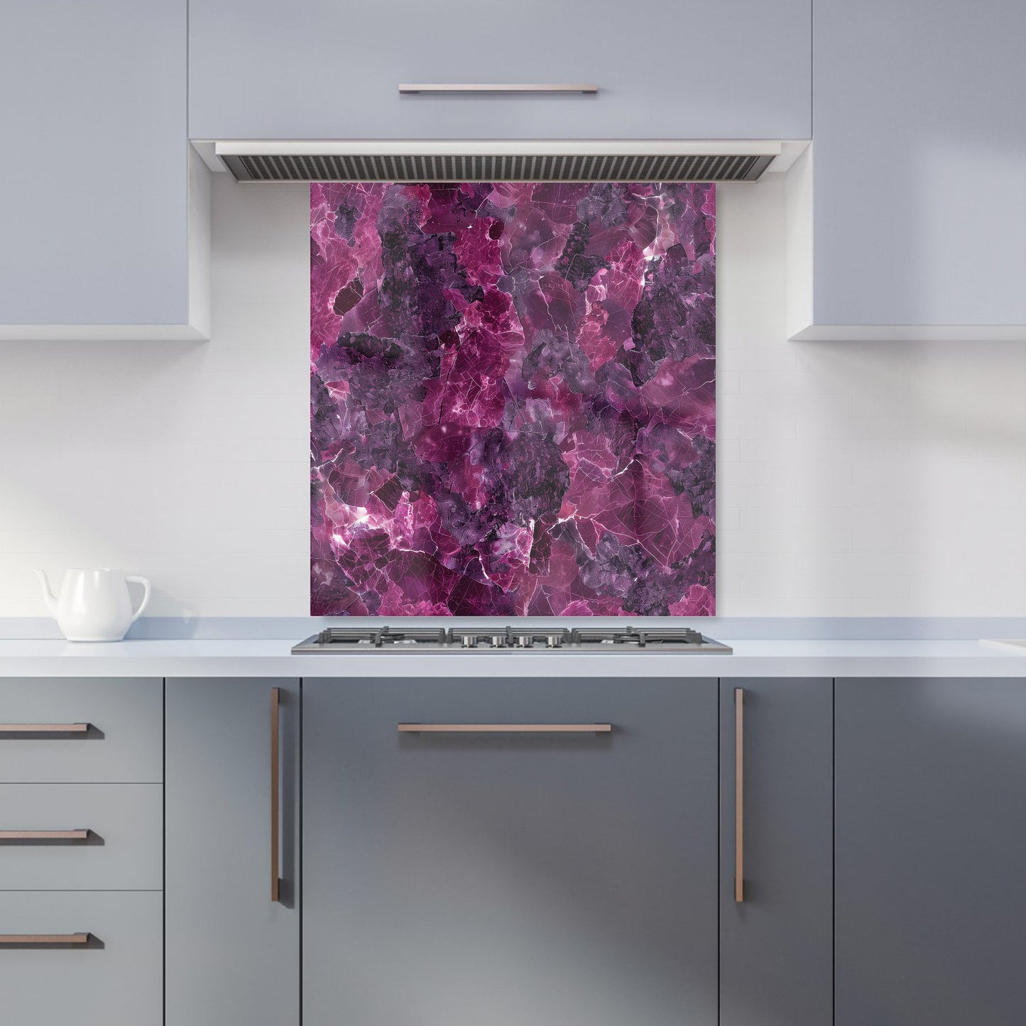 Cherry Quartz Effect Kitchen Splashback