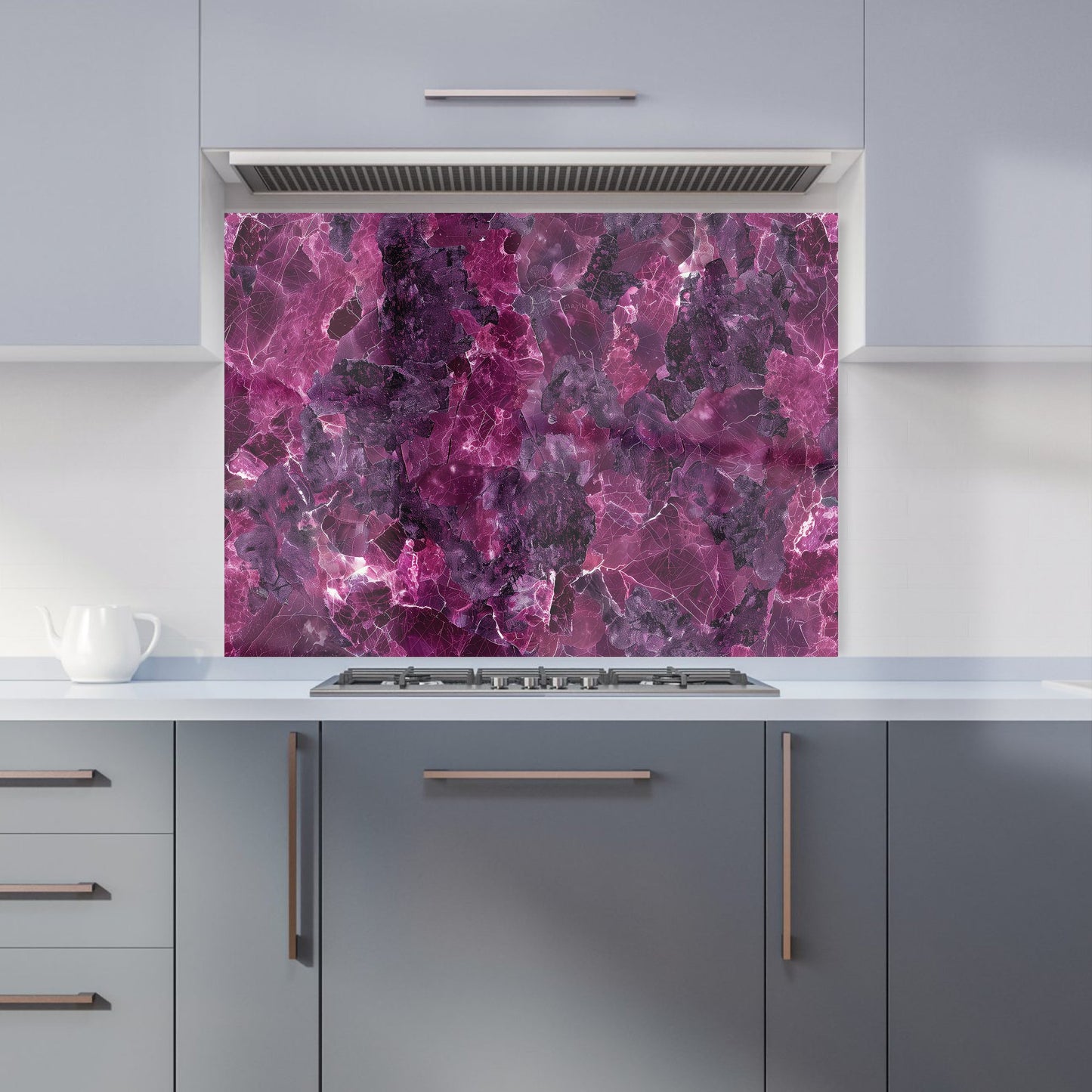 Cherry Quartz Effect Kitchen Splashback
