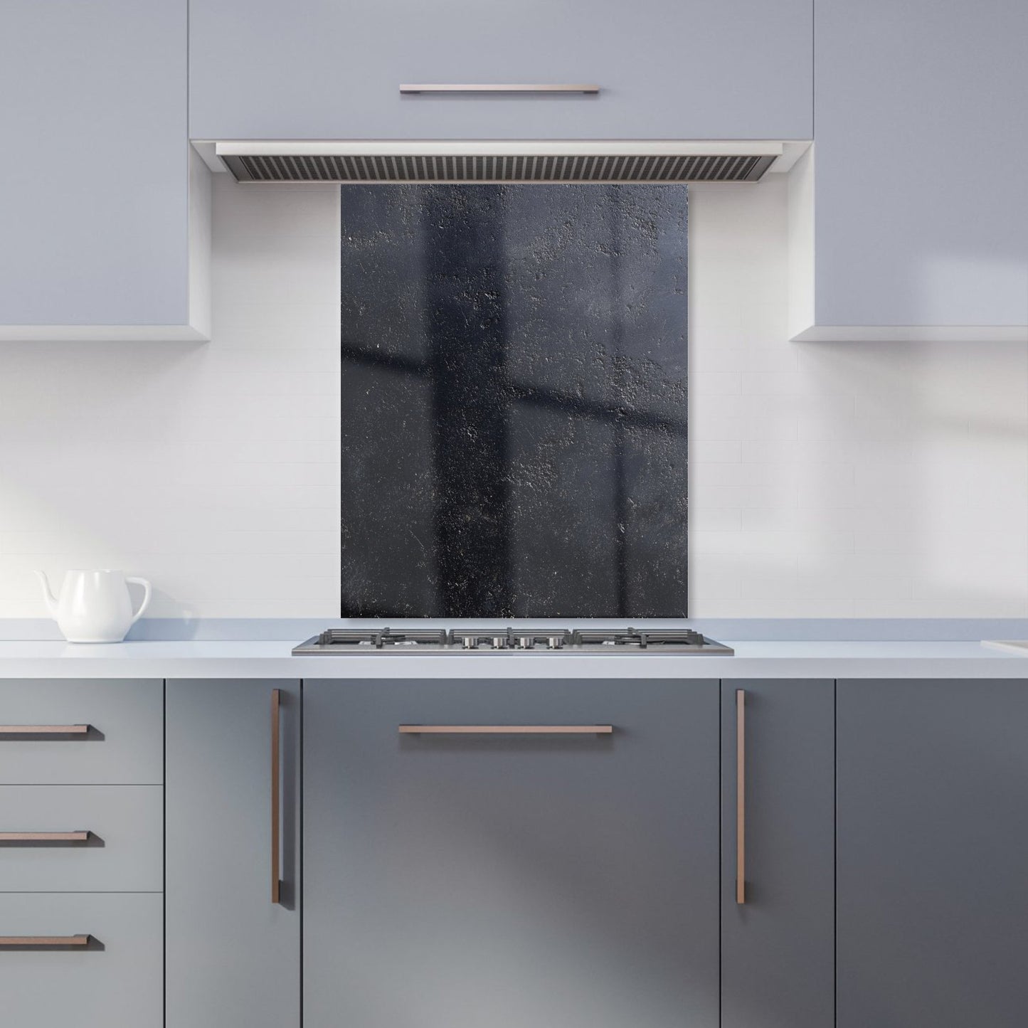 Black Concrete Effect Kitchen Splashback