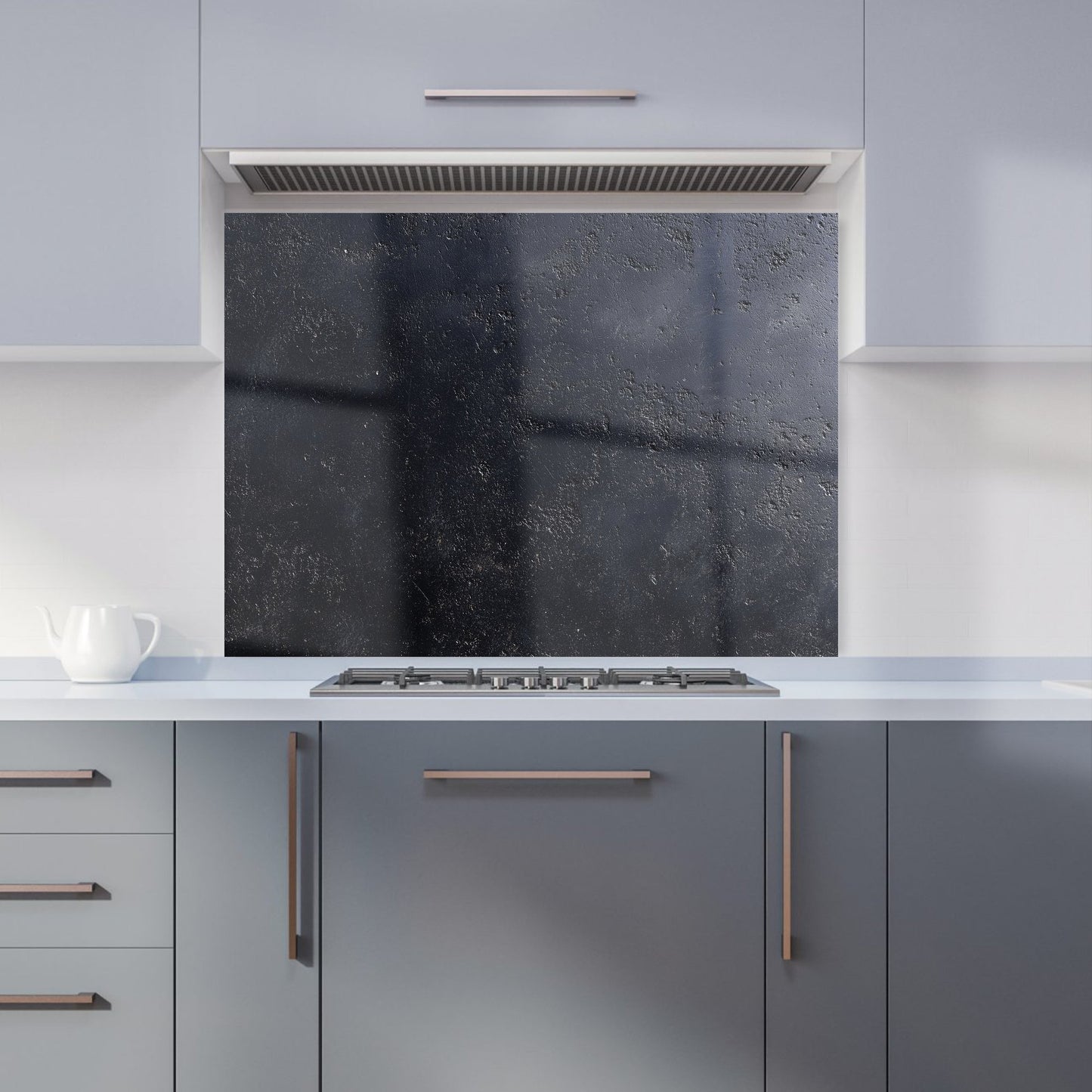 Black Concrete Effect Kitchen Splashback