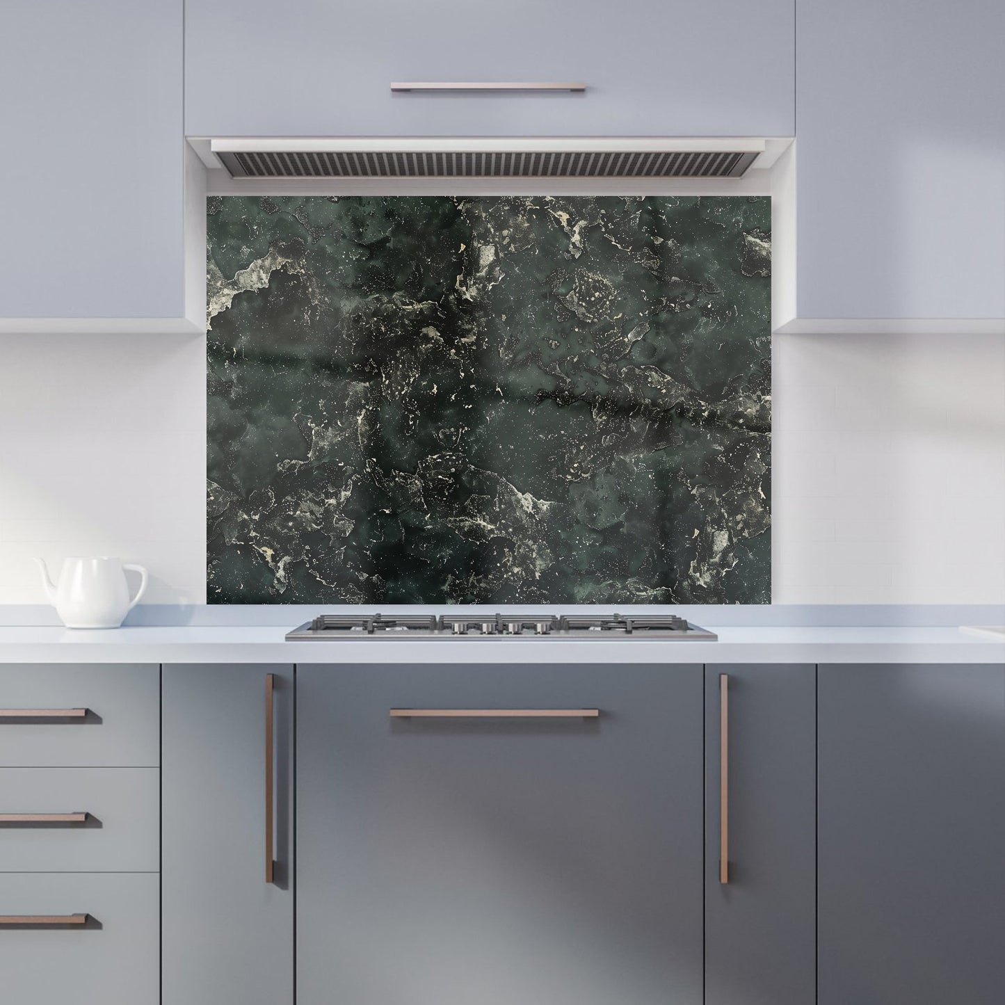 Shabby Green Quartz Effect Kitchen Splashback