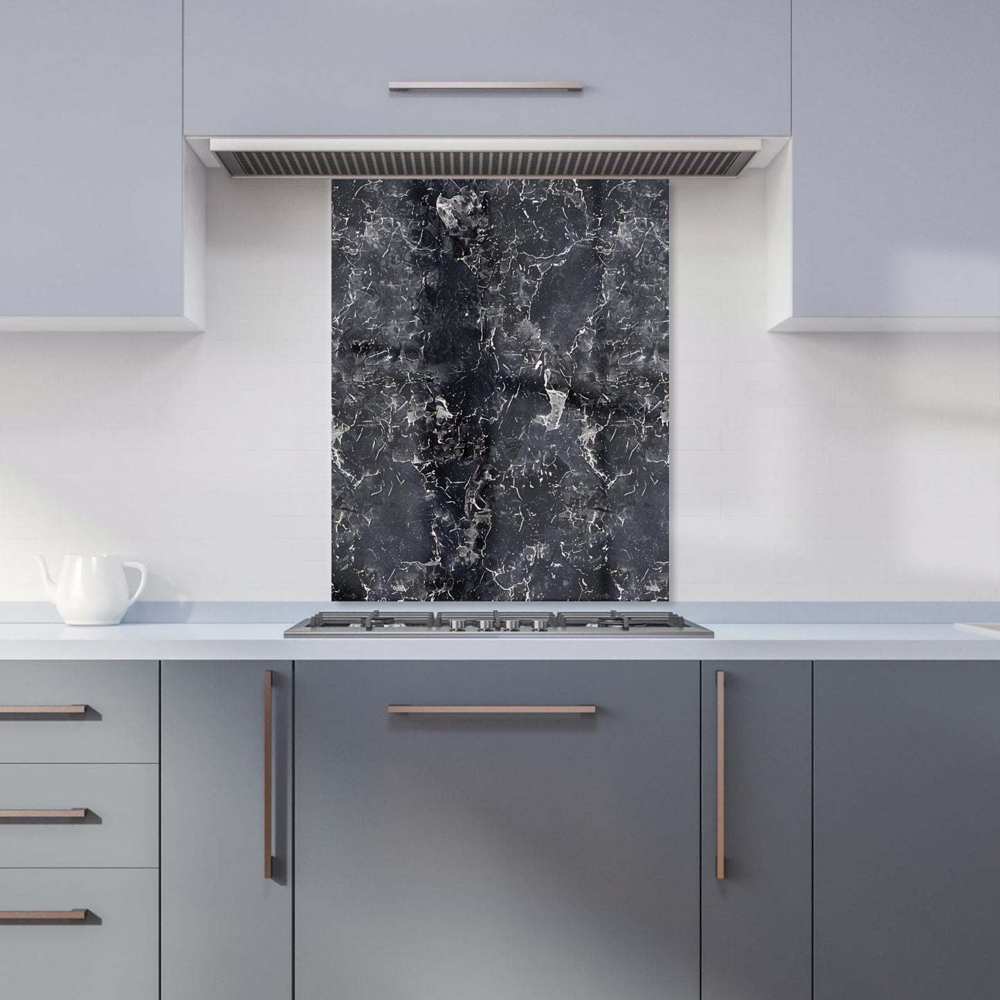 Black Quartz Effect Kitchen Splashback