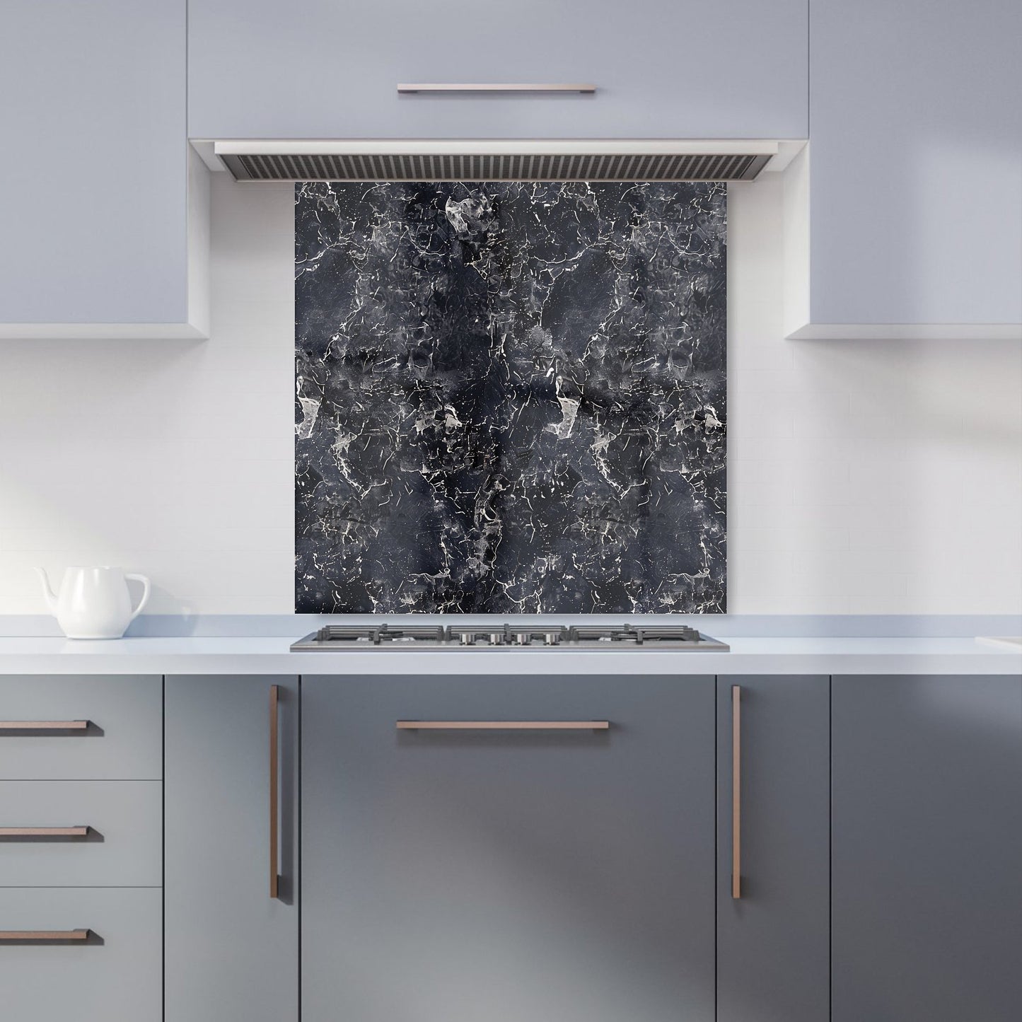 Black Quartz Effect Kitchen Splashback