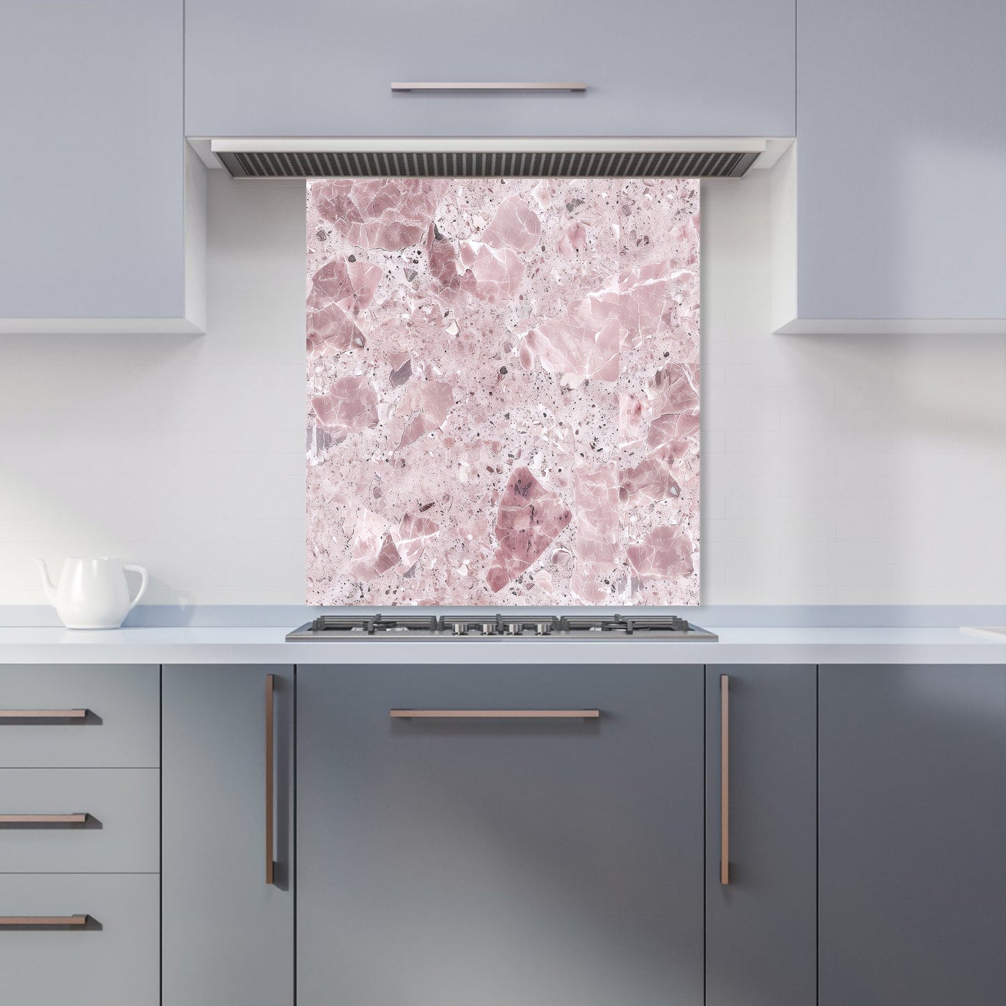 Dusty Pink Quartz Effect Kitchen Splashback