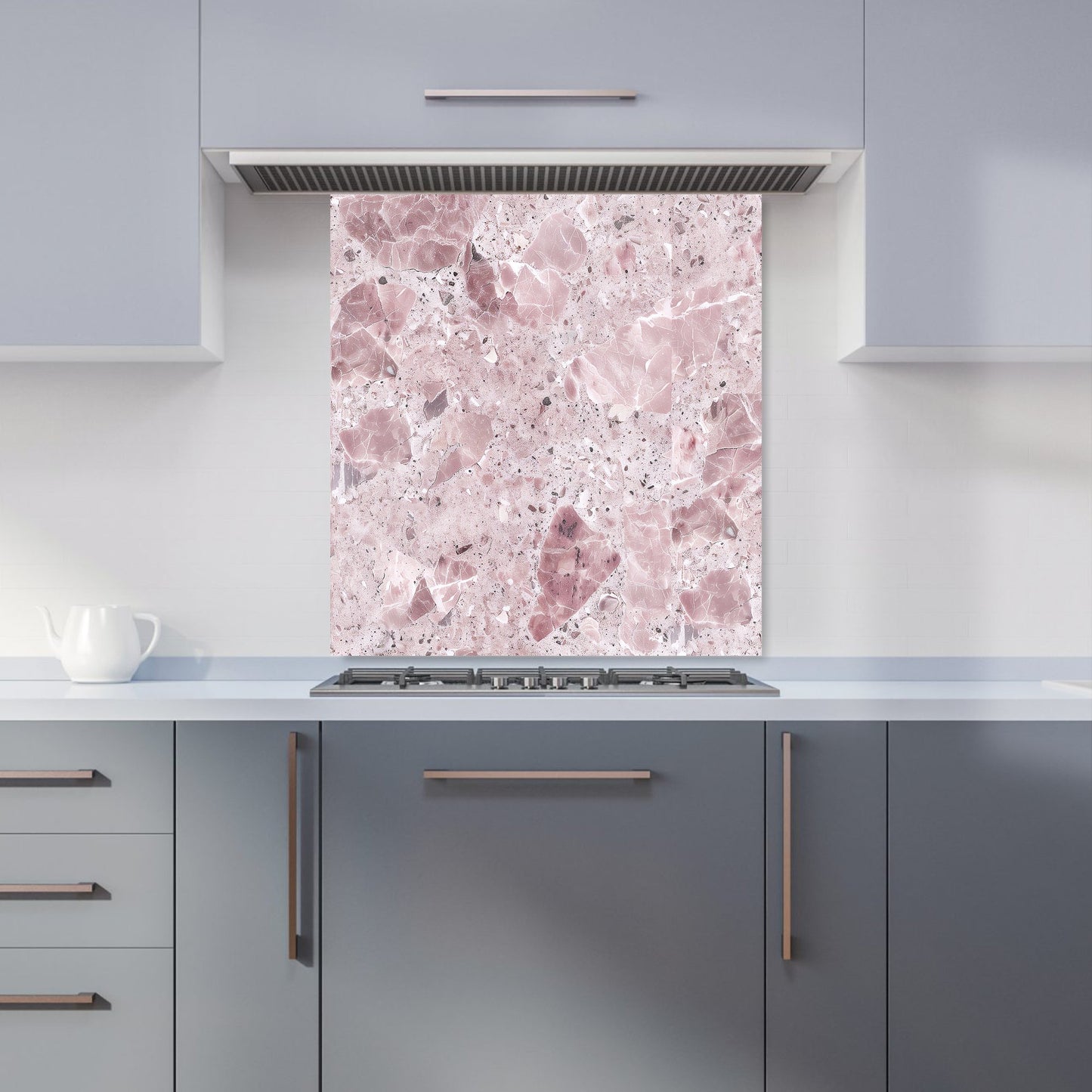 Dusty Pink Quartz Effect Kitchen Splashback