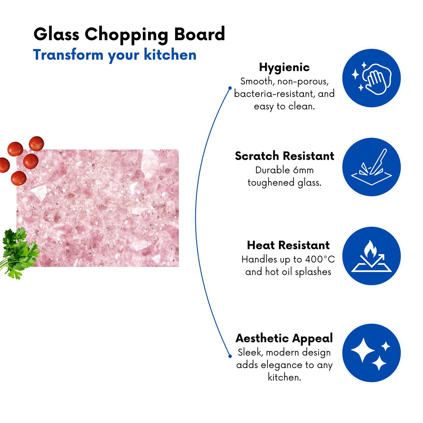 Pink Quartz Effect Chopping Board