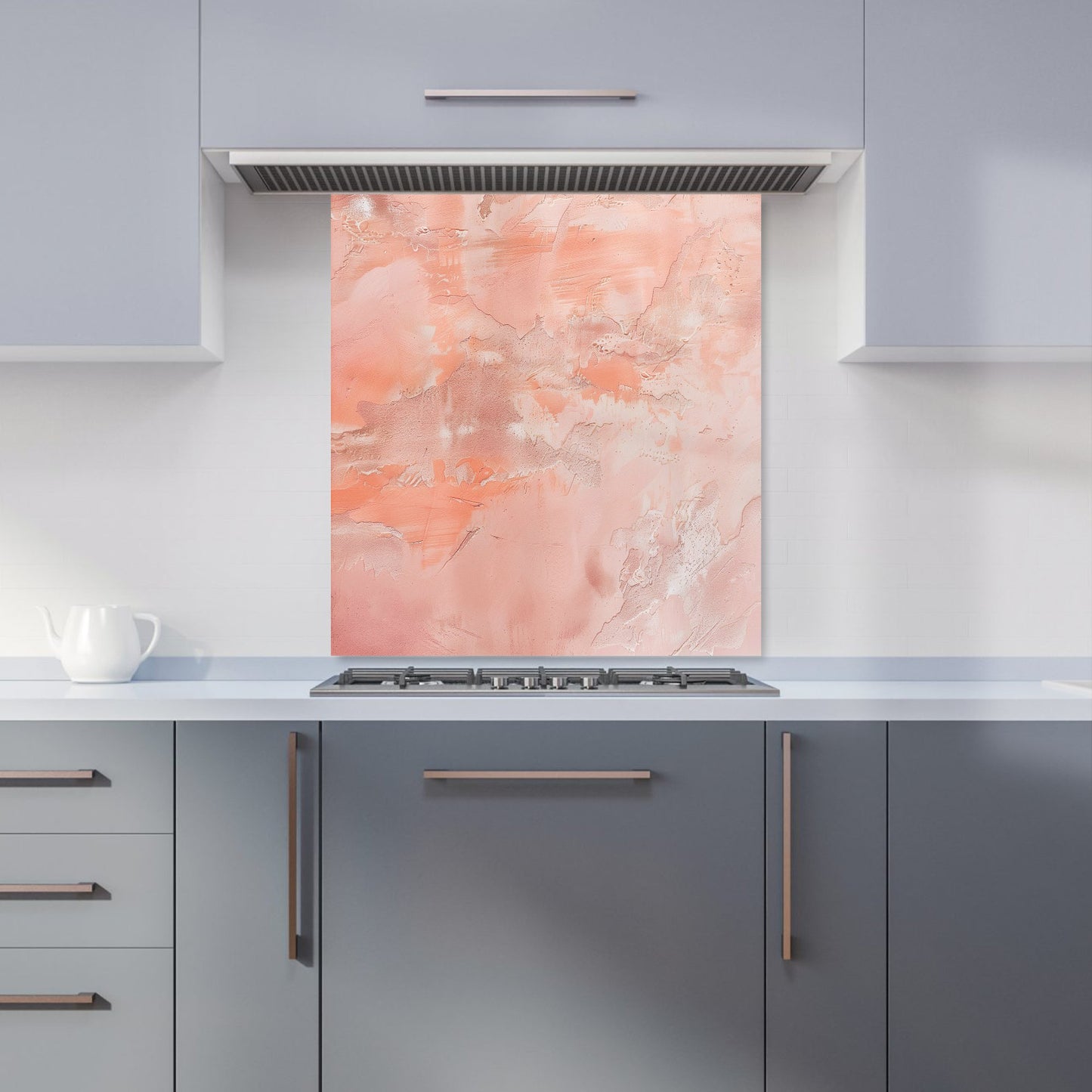 Pink Grunge Effect Kitchen Splashback