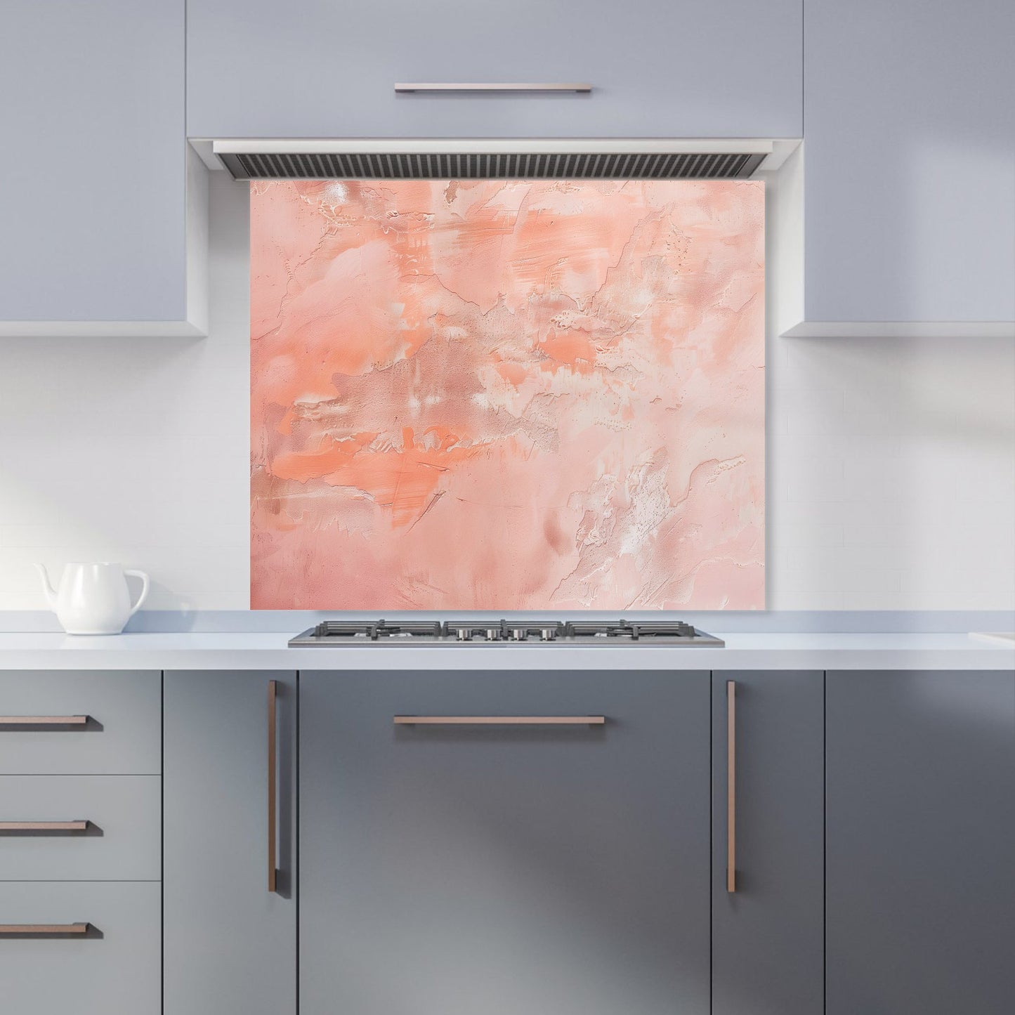 Pink Grunge Effect Kitchen Splashback