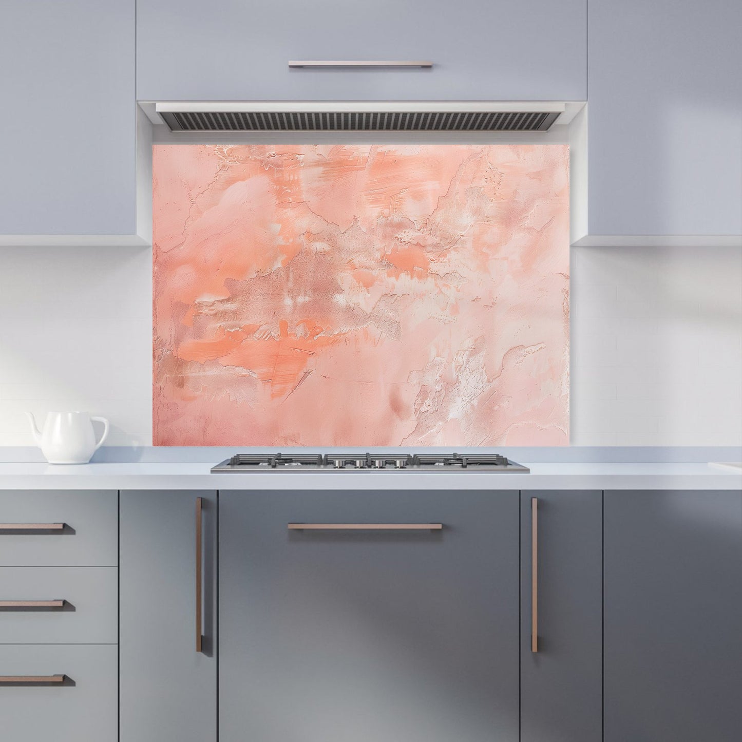 Pink Grunge Effect Kitchen Splashback