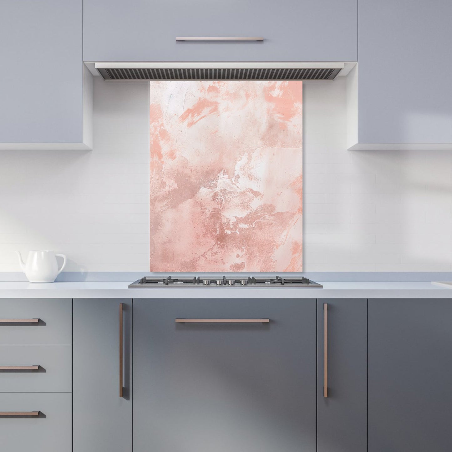 Minimalistic Pink Grunge Effect Kitchen Splashback