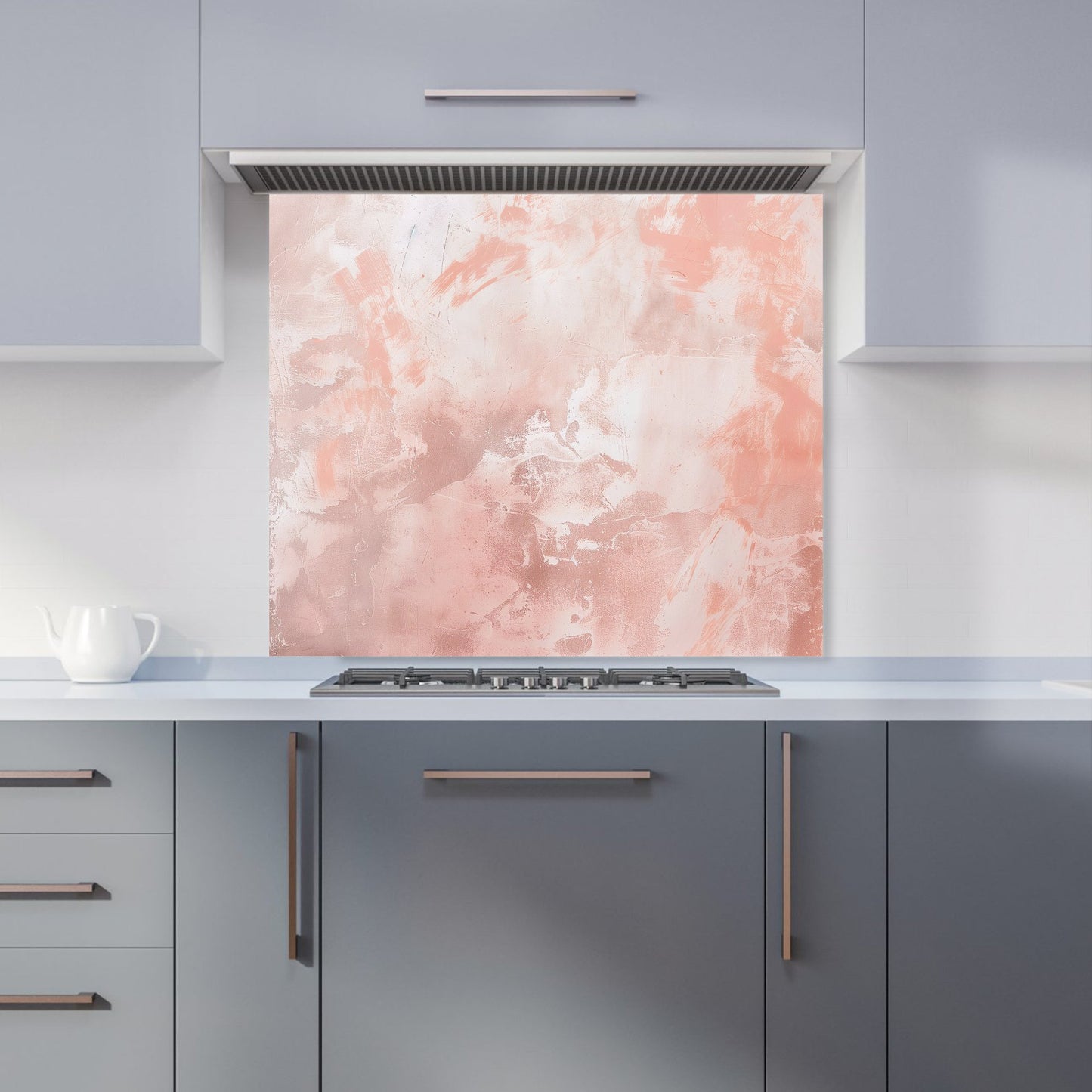 Minimalistic Pink Grunge Effect Kitchen Splashback