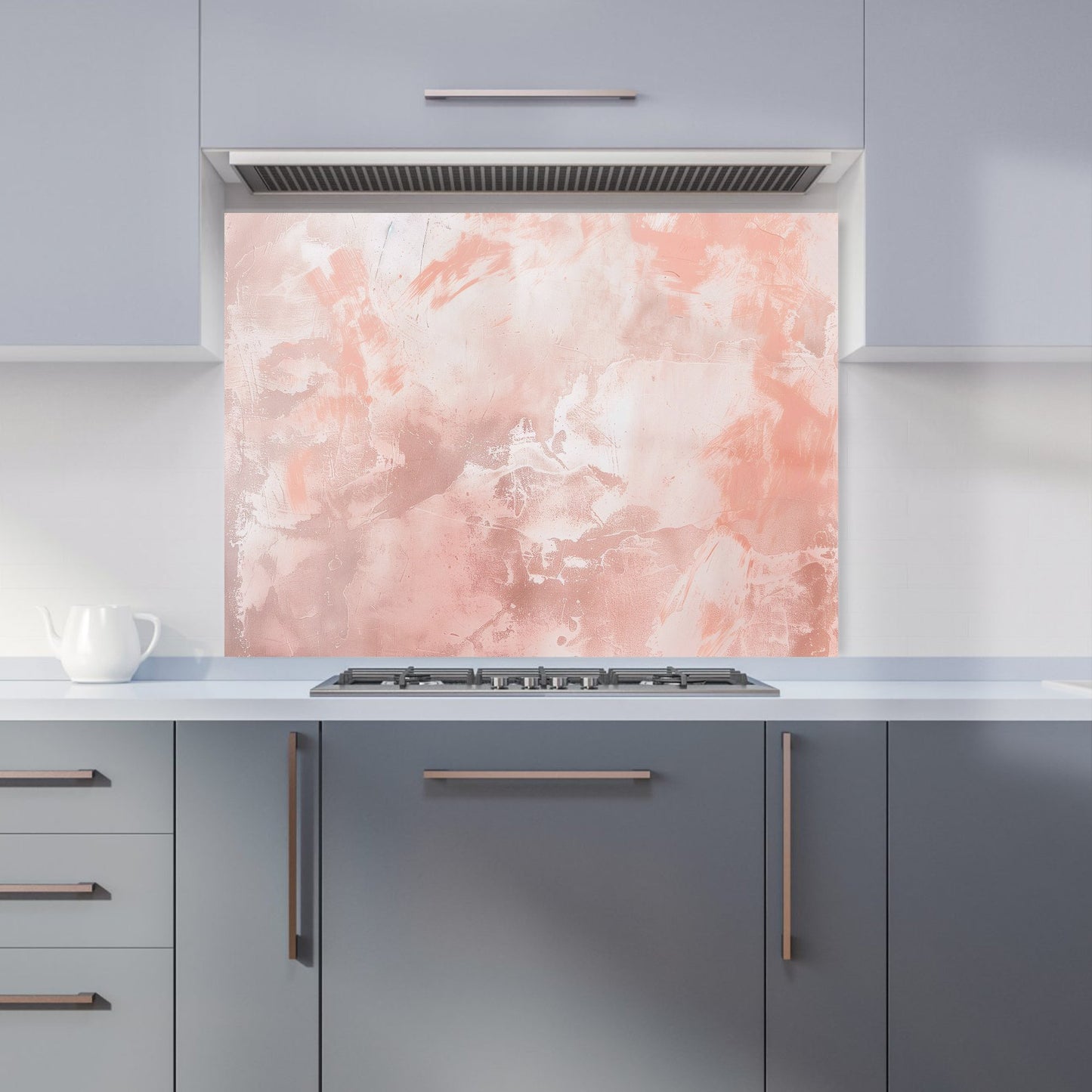 Minimalistic Pink Grunge Effect Kitchen Splashback