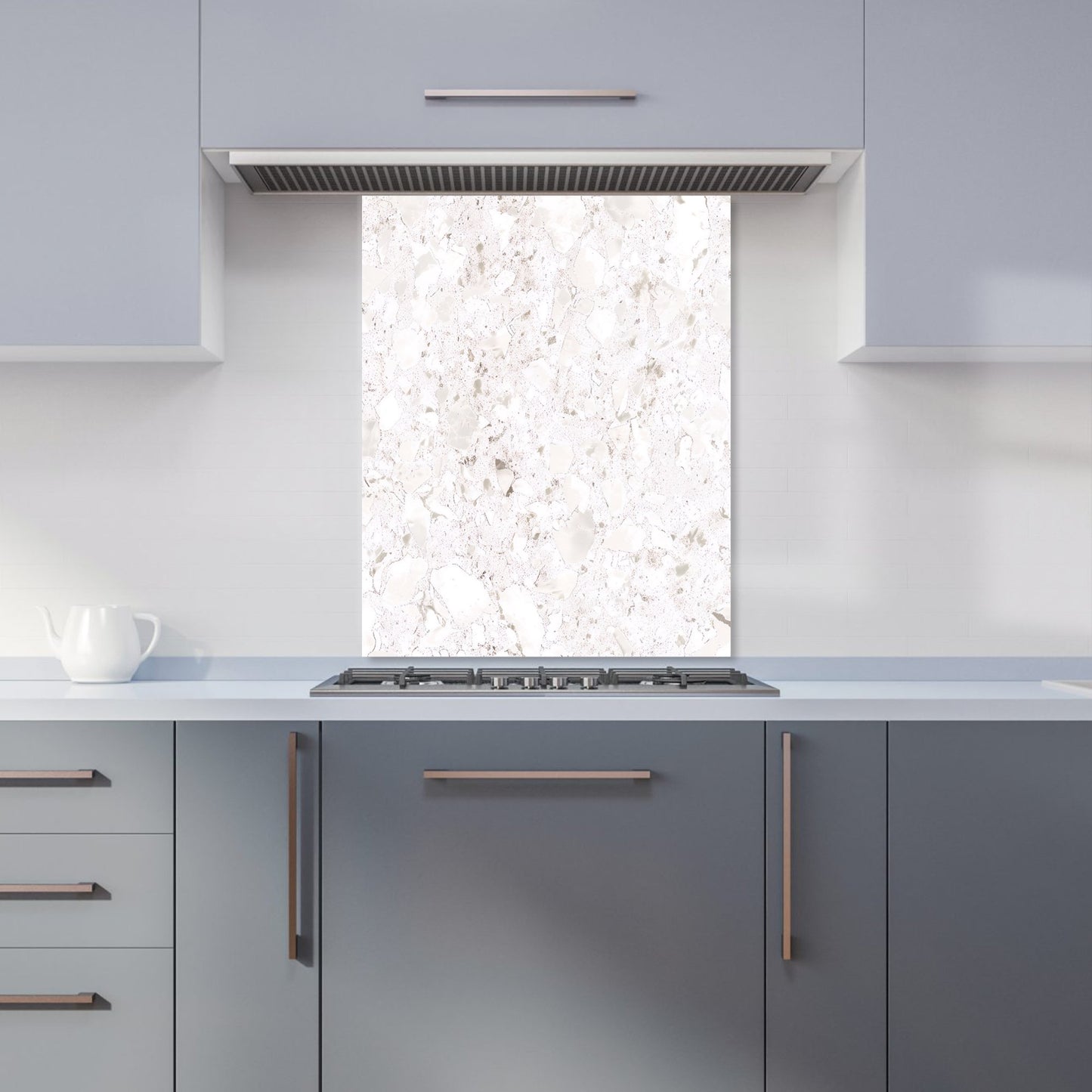 Off White Quartz Effect Kitchen Splashback
