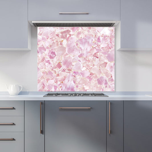 Light Pink Quartz Effect Kitchen Splashback