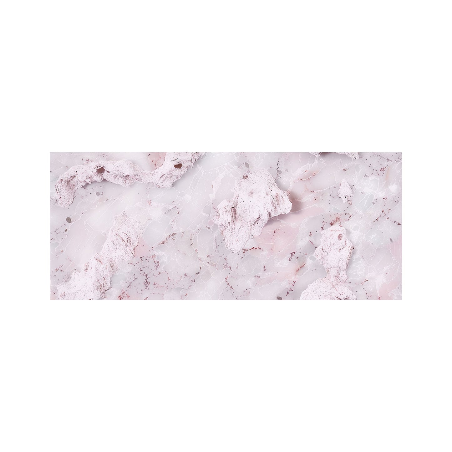 Pale Pink Quartz Effect Glass Bathroom Splashback