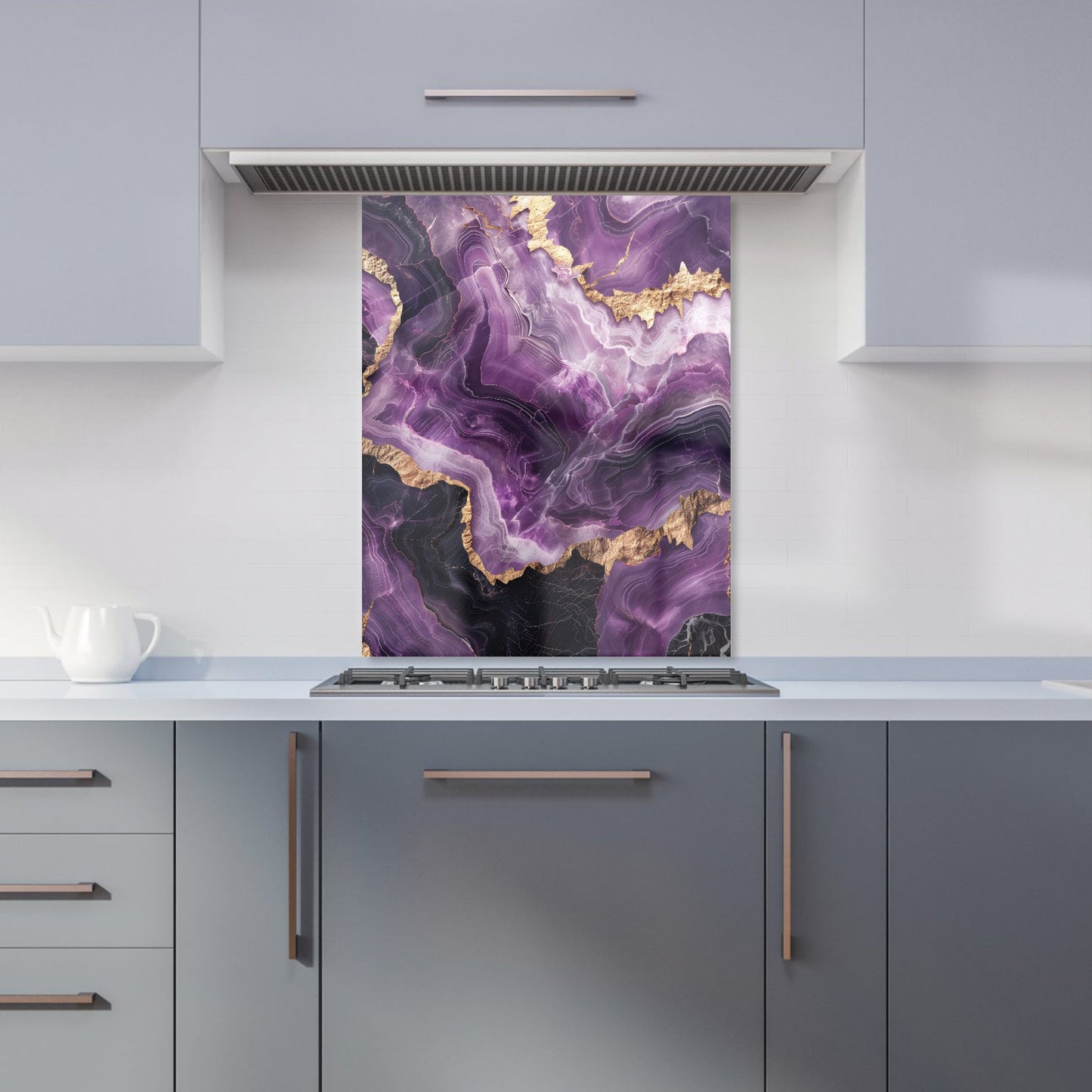 Deep Purple Marble Effect Kitchen Splashback