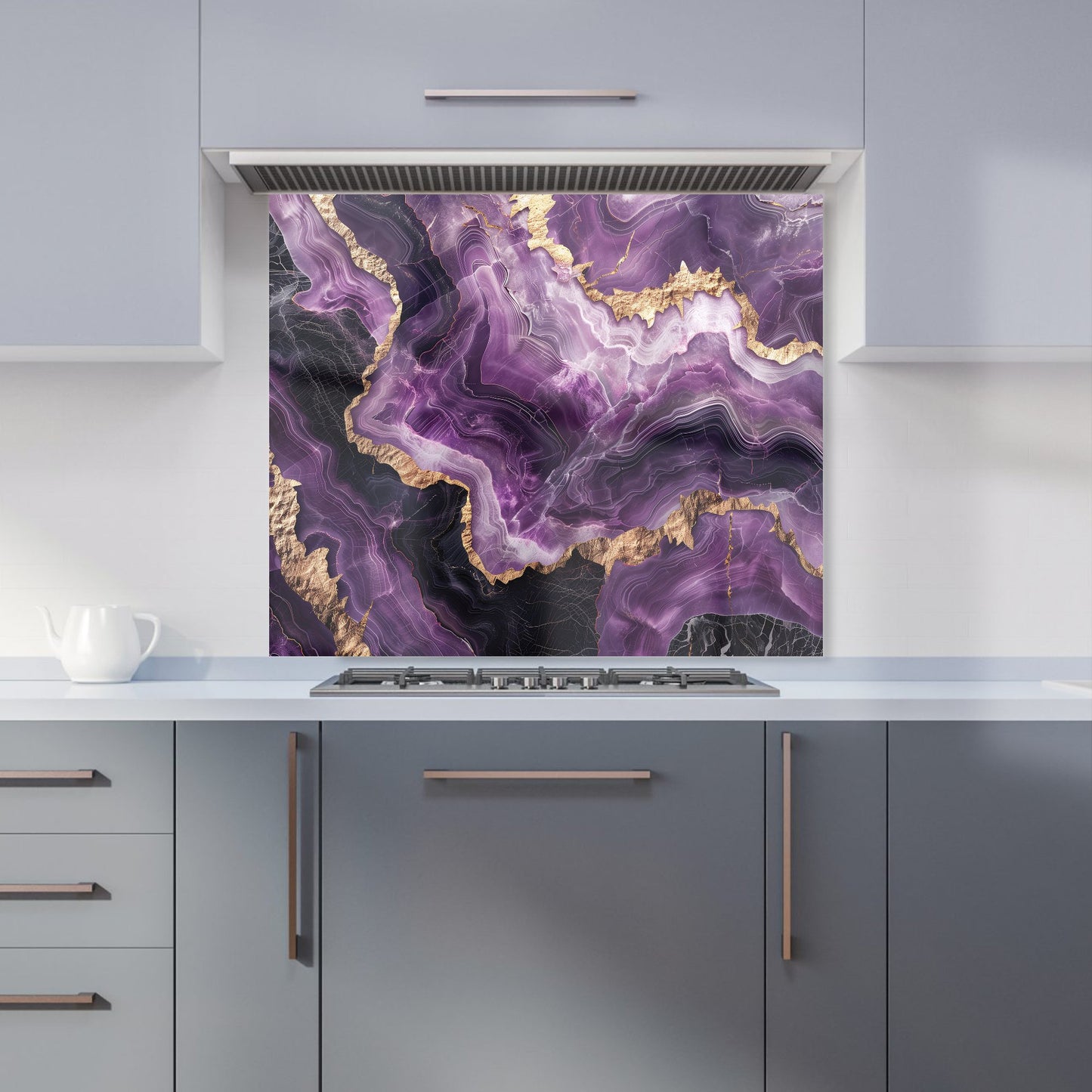 Deep Purple Marble Effect Kitchen Splashback