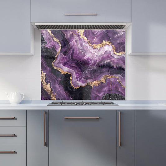 Deep Purple Marble Effect Kitchen Splashback