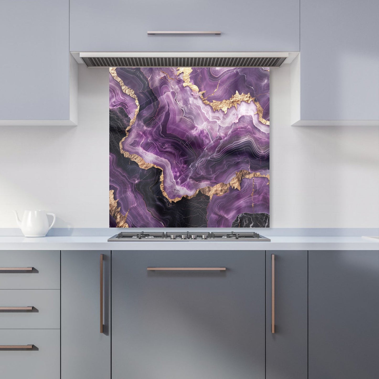 Deep Purple Marble Effect Kitchen Splashback