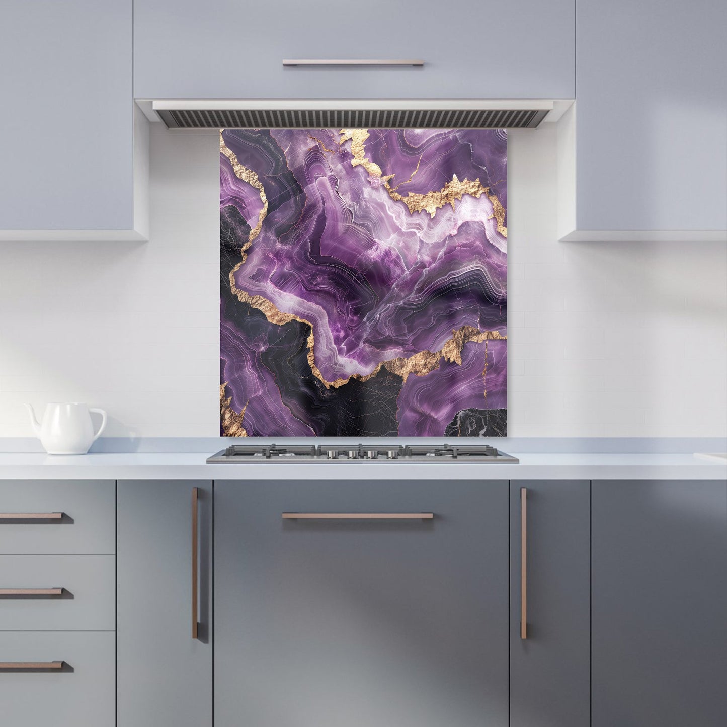 Deep Purple Marble Effect Kitchen Splashback