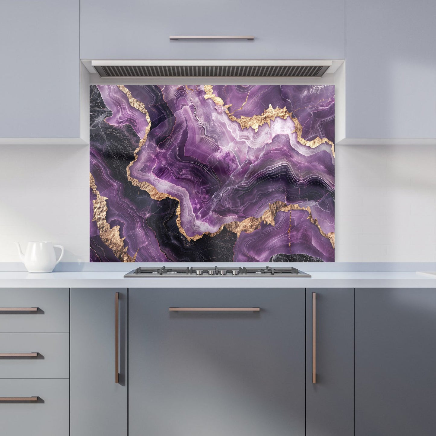 Deep Purple Marble Effect Kitchen Splashback