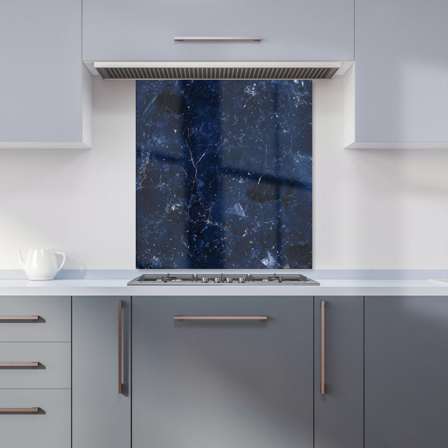 Ocean Blue Quartz Effect Kitchen Splashback
