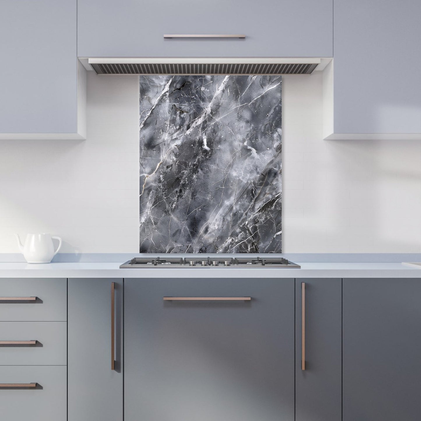 Deep Grey Marble Effect Kitchen Splashback