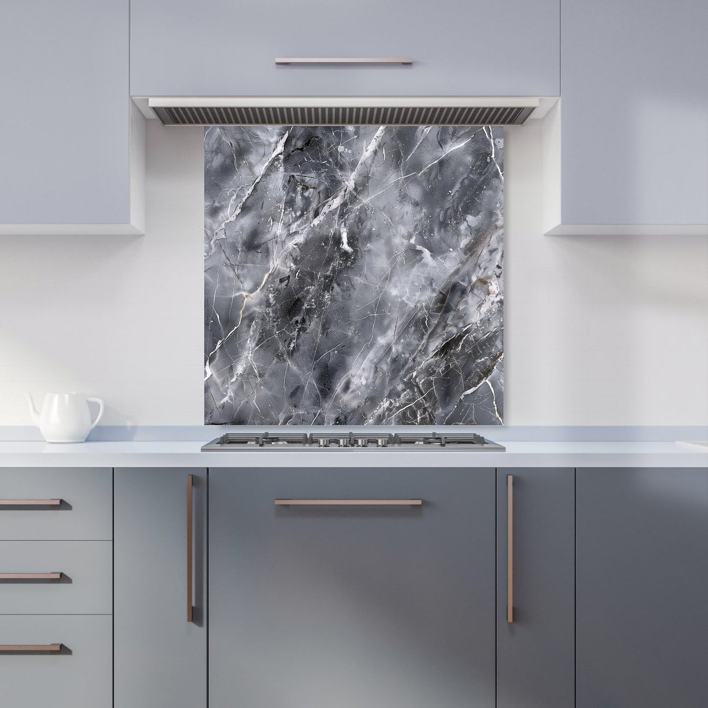 Deep Grey Marble Effect Kitchen Splashback