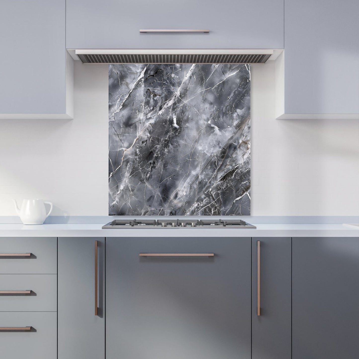 Deep Grey Marble Effect Kitchen Splashback
