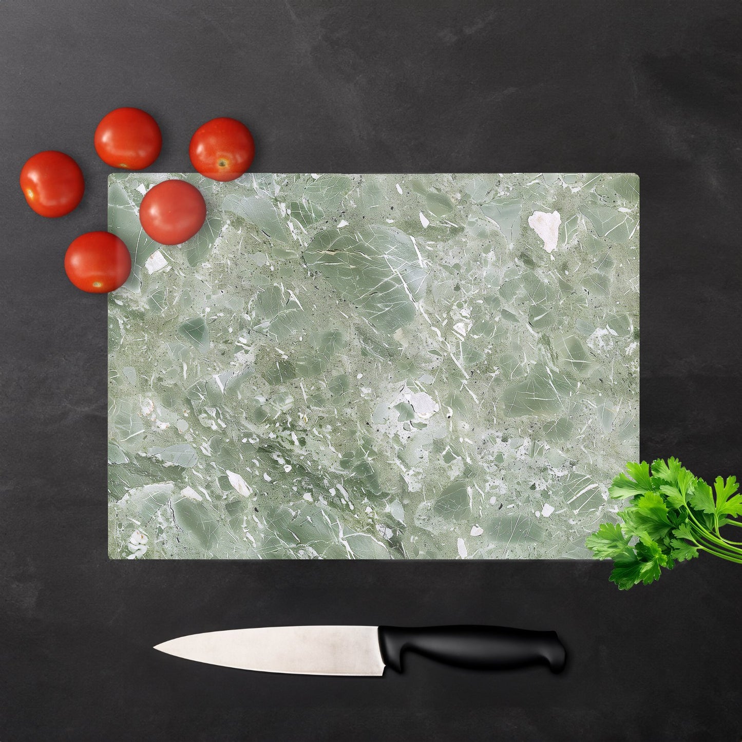 Polished Sage Green Quartz Effect Chopping Board