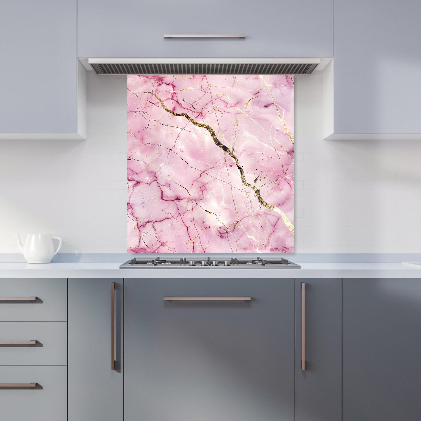 Polished Rose Marble Effect Kitchen Splashback