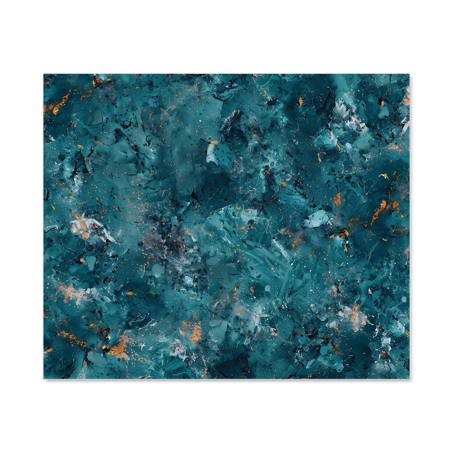Polished Teal Quartz Effect Kitchen Splashback