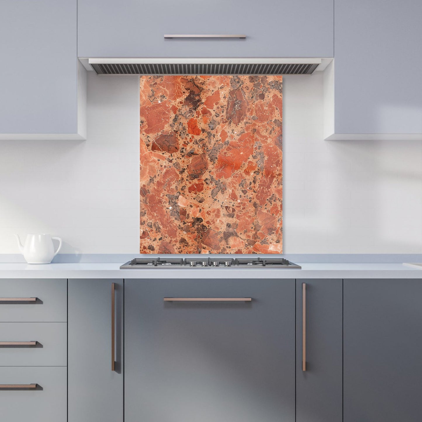 Authentic Terracotta Quartz Effect Kitchen Splashback