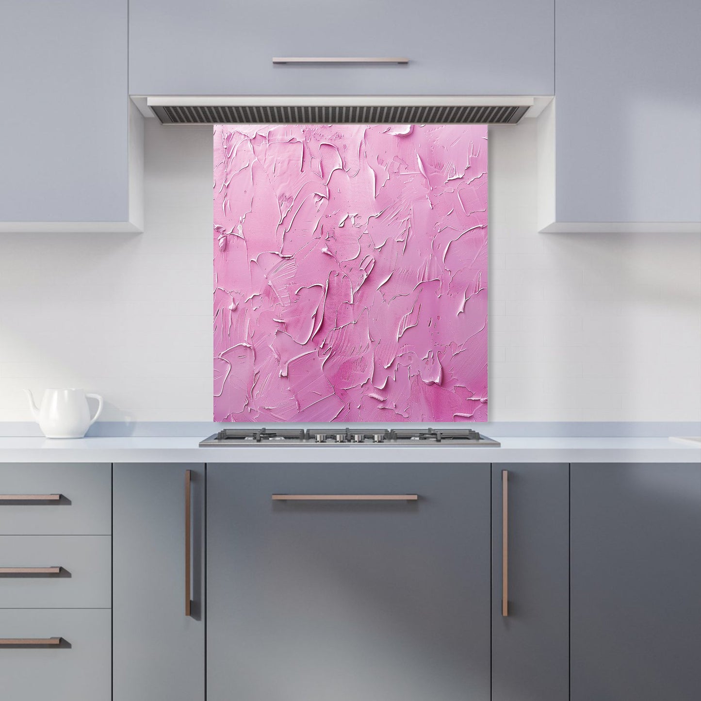 Bright Pink Textured Effect Kitchen Splashback