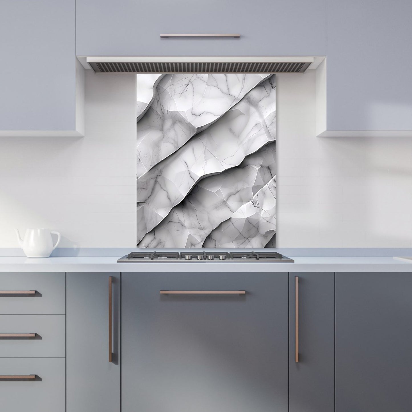 Modern Grey Marble Effect Kitchen Splashback