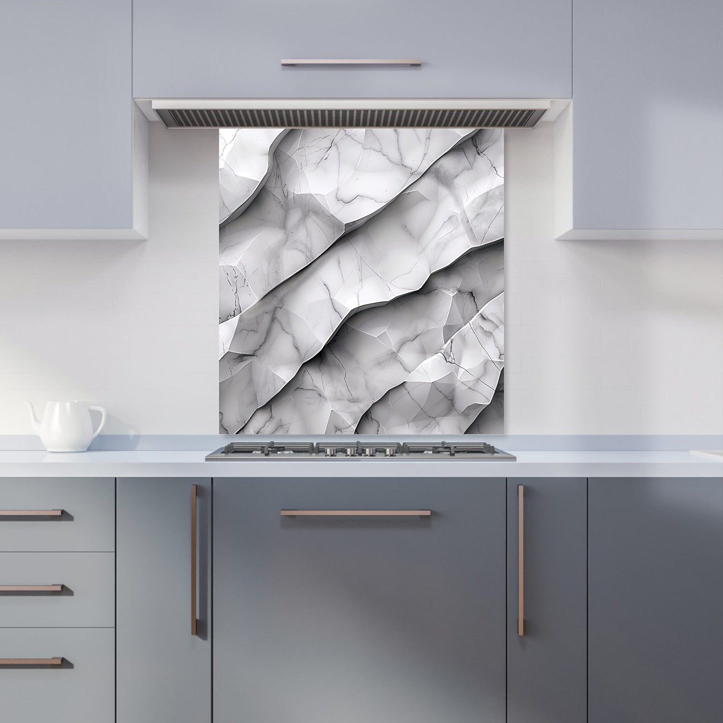 Modern Grey Marble Effect Kitchen Splashback
